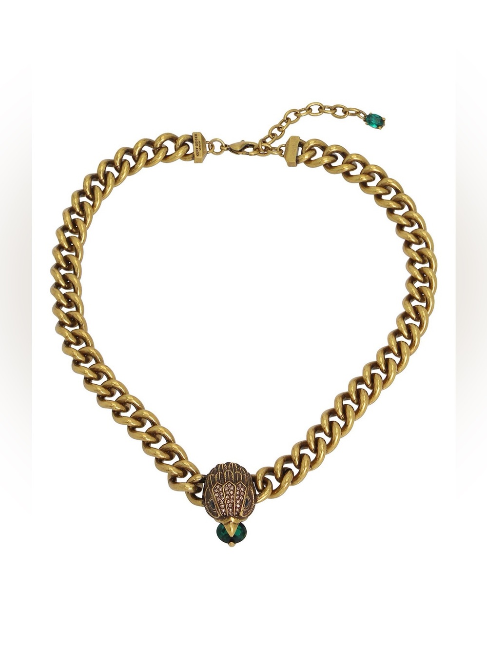 KURT GEIGER LONDON
Eagle Head Collar Chain Necklace in Gold Emerald - Picture 4 of 10